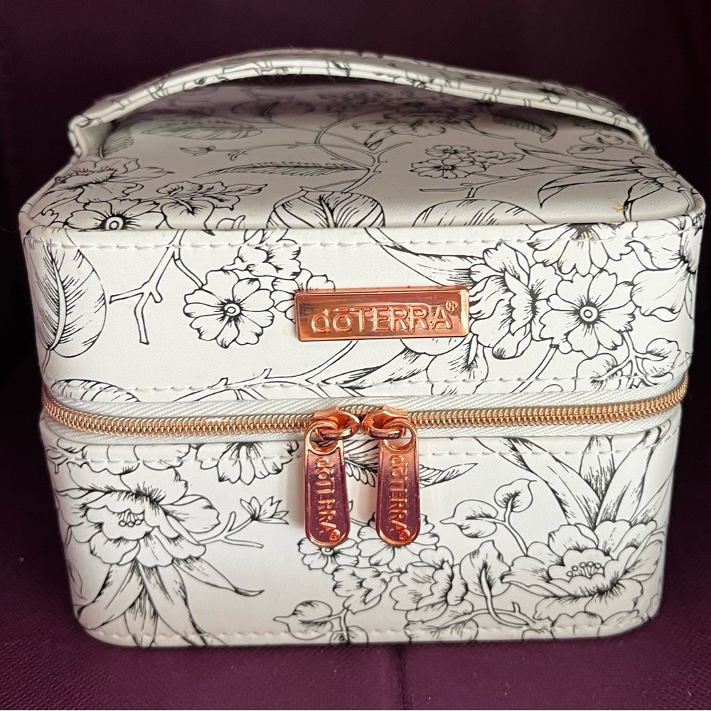 Doterra oil case holds 12 bottles and 8 roll on slots